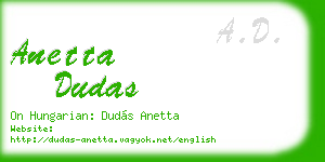 anetta dudas business card