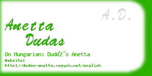 anetta dudas business card